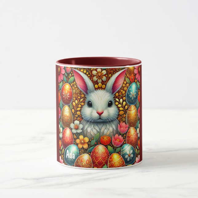 ADA ~ EASTER BUNNY Eggs Flowers ~ Mug (Center)