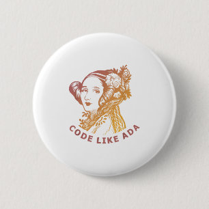 Ada Lovelace Dawn Gradient Code Like Ada 6 Cm Round Badge