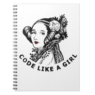 Ada Lovelace T-Shirt Code Like A Girl Notebook