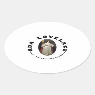Ada Lovelace World's First Computer Programmer Oval Sticker