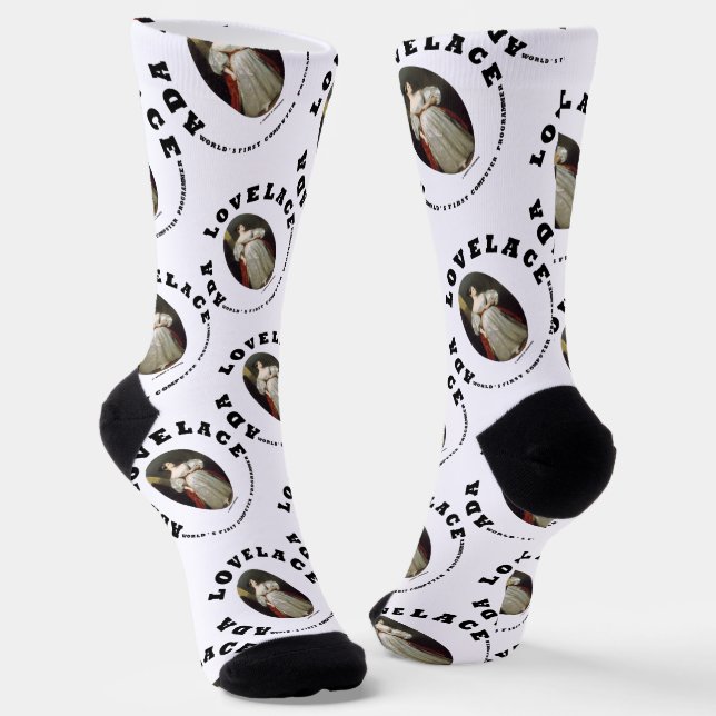 Ada Lovelace World's First Computer Programmer Socks (Angled)