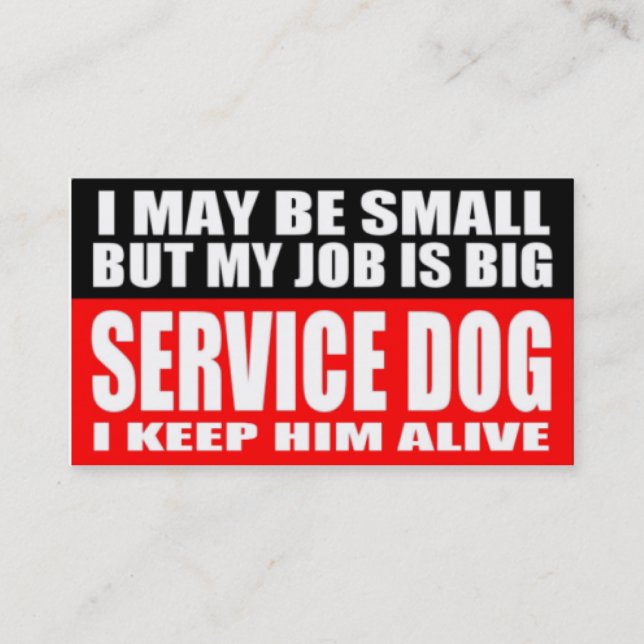 ADA Service Dog Information Cards (Front)