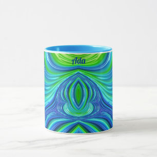 ADA ~ Zany 3D Fractal ~ Blue Green Mug