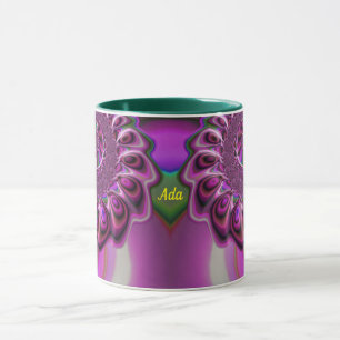ADA ~ Zany 3D Fractal ~ Purple Pink Green  Mug