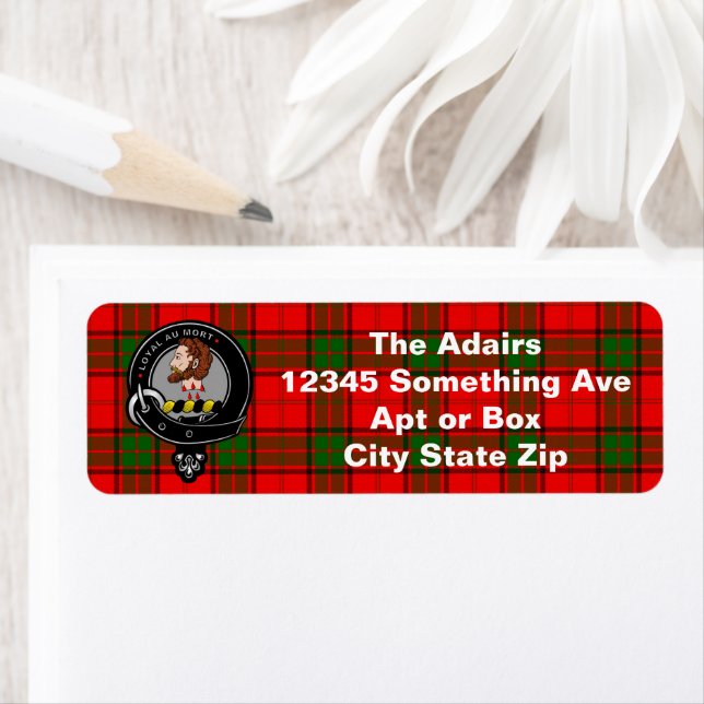 Adair Clan Badge & Tartan Personalized (Insitu)