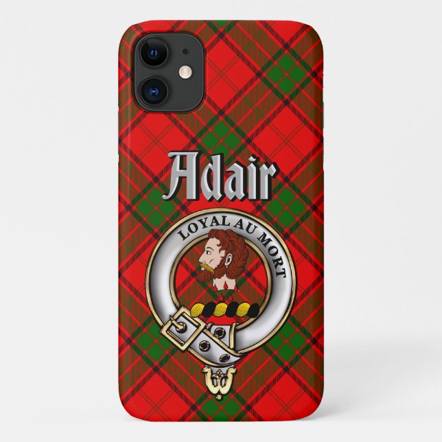 Adair Clan Badge & Tartan Phone Case (Back)