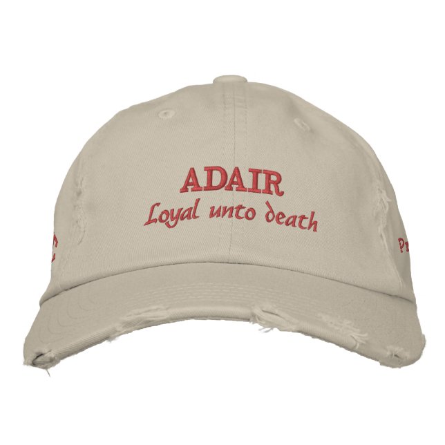 Adair Clan Motto Personalised Embroidered Hat (Front)