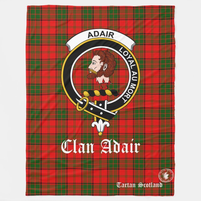 Adair Clan Tartan Scotland Fleece Blanket (Front)