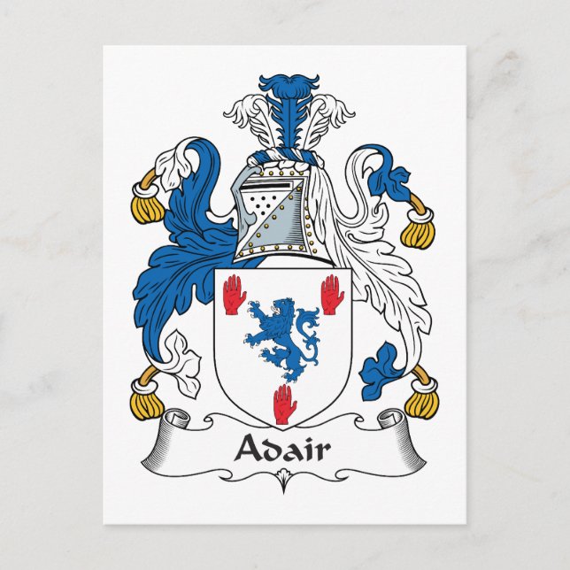 Adair Family Crest Postcard (Front)