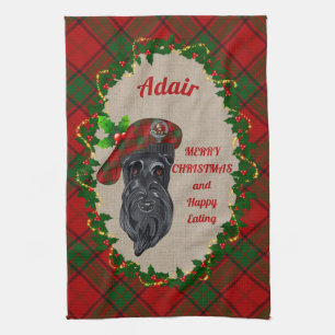 Adair Scottie Dog Christmas Kitchen Towel