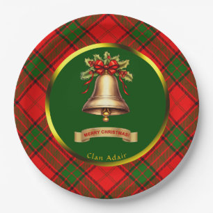 Adair Tartan Personalised Christmas Paper Plate