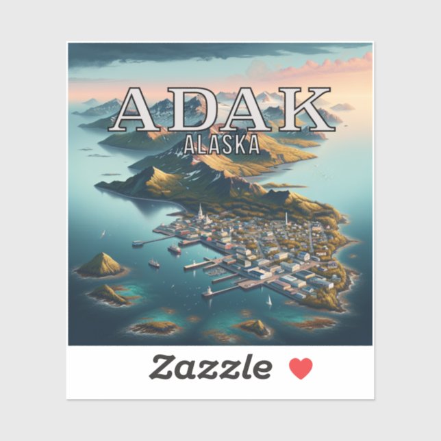 Adak Alaska 3 Inch Vinyl Sticker (Sheet)