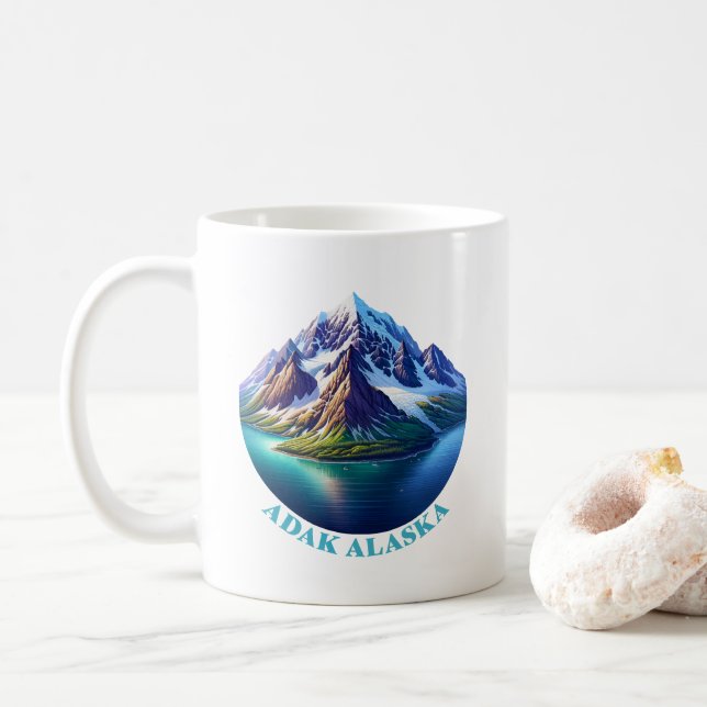 Adak Alaska USA Coffee Mug (With Donut)