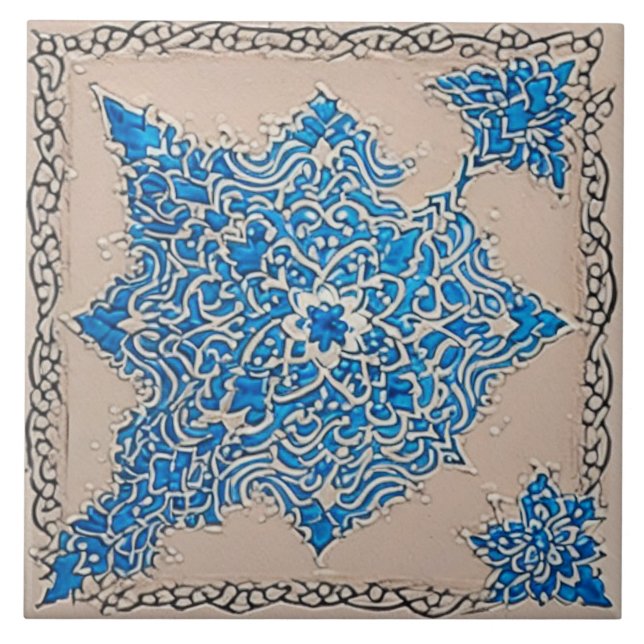 Adalusian traditional ceramic art no 9 tile (Front)