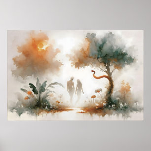 Adam And Eve Art Garden Of Eden Print Creation