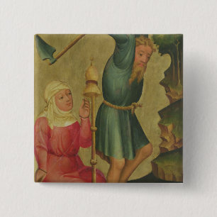 Adam and Eve at Work 15 Cm Square Badge