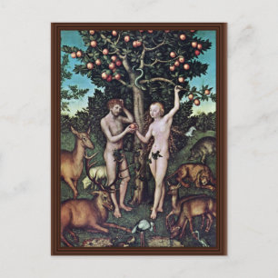 Adam And Eve By Cranach D. Ä. Lucas (Best Quality) Postcard
