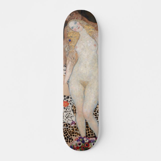 Adam and Eve by Gustav Klimt Skateboard (Front)