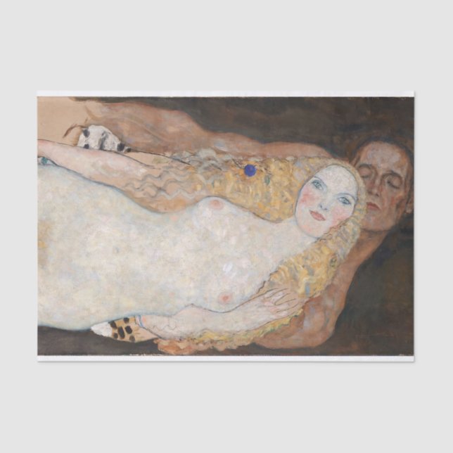 Adam and Eve by Gustav Klimt Tissue Paper (Front)