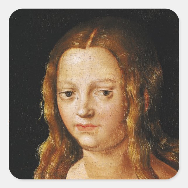Adam and Eve, detail of Eve's head Square Sticker (Front)