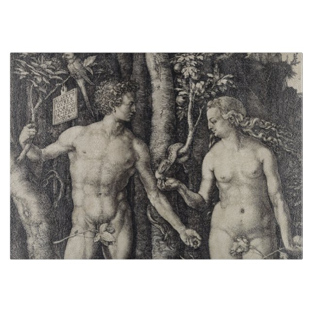 Adam and Eve Engraving by Albrecht Durer Cutting Board (Front)