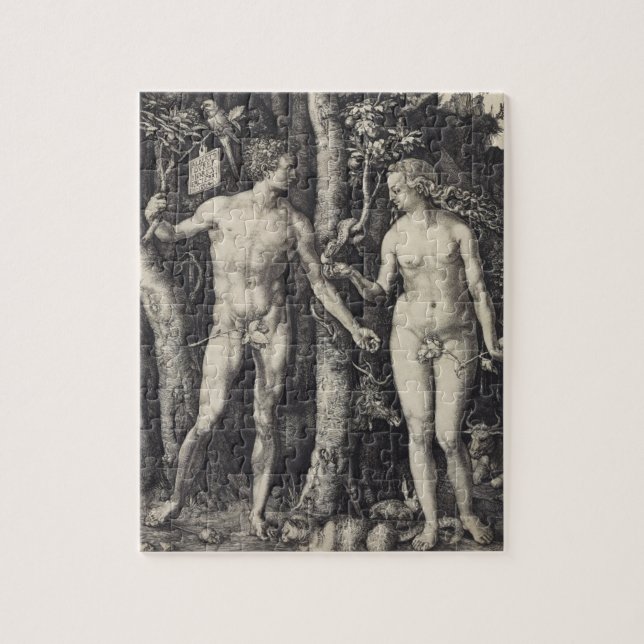 Adam and Eve Engraving by Albrecht Durer Jigsaw Puzzle (Vertical)