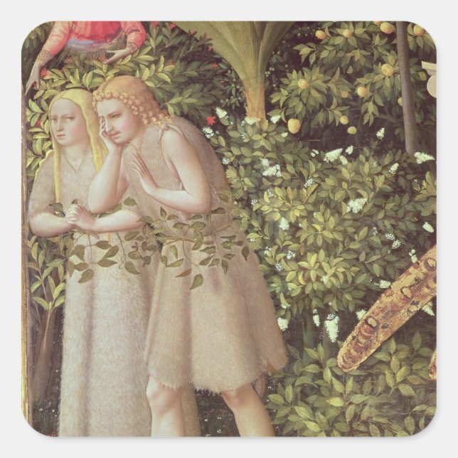 Adam and Eve Expelled from Paradise Square Sticker (Front)