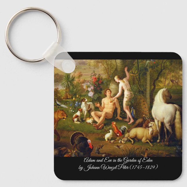 Adam and Eve in the Garden Key Ring (Front)