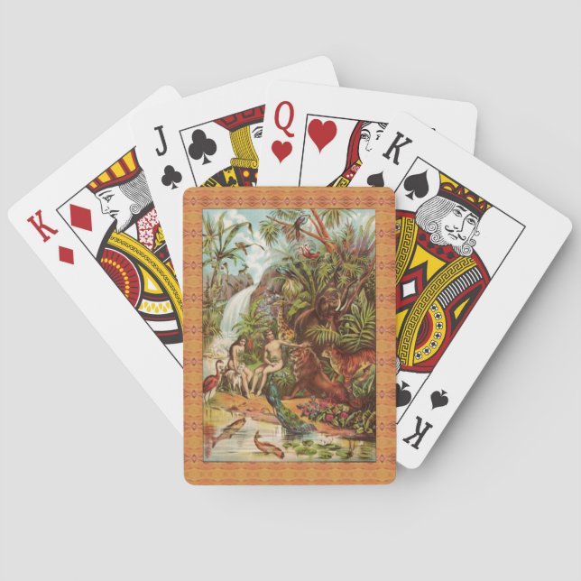 Adam And Eve In The Garden Playing Cards (Back)