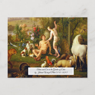 Adam and Eve in the Garden Postcard