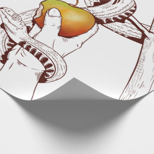 Adam and Eve Picking apples Wrapping Paper