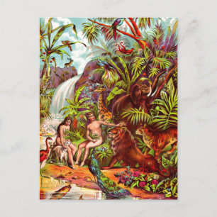 Adam and Eve postcard