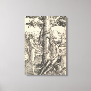 Adam and Eve: The Fall of Man (Lucas van Leyden) Canvas Print