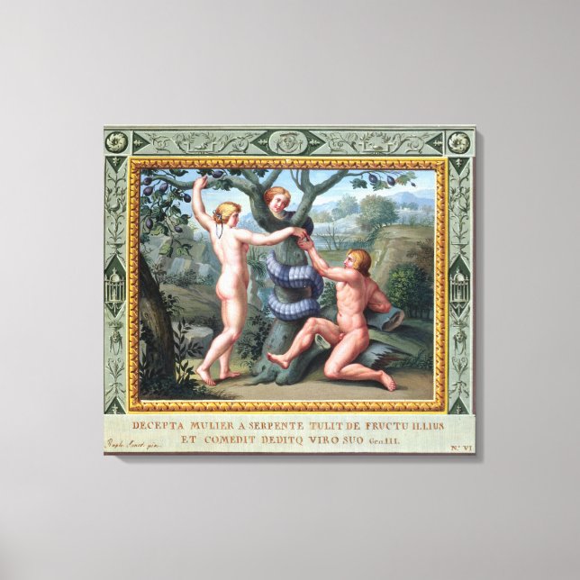 Adam and Eve with the Serpent, illustration from t Canvas Print (Front)