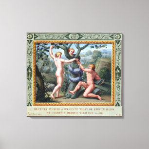 Adam and Eve with the Serpent, illustration from t Canvas Print