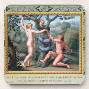 Adam and Eve with the Serpent, illustration from t Coaster