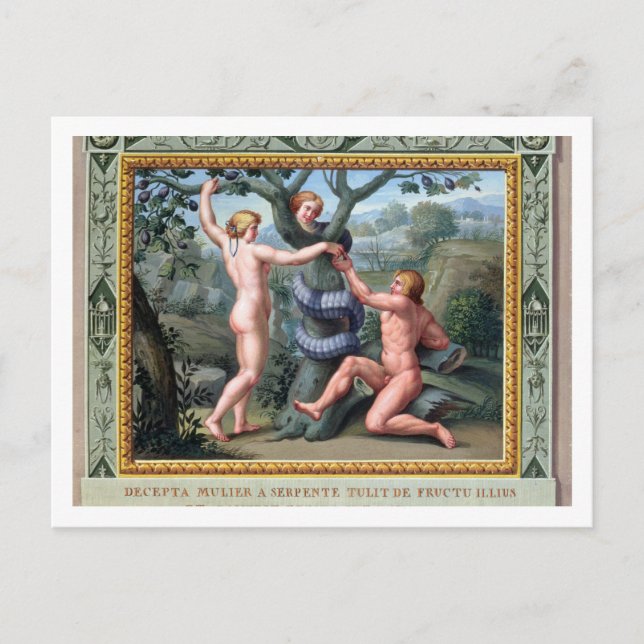 Adam and Eve with the Serpent, illustration from t Postcard (Front)