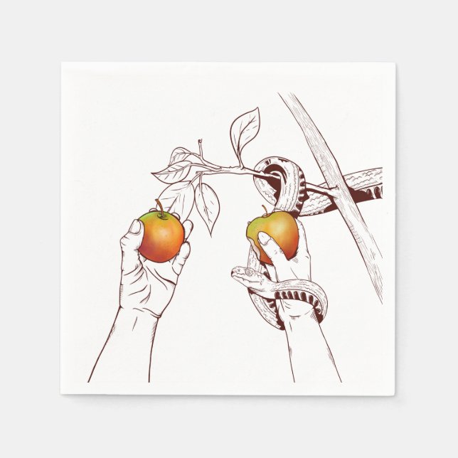 Adam and Eve with the snake Napkin (Front)