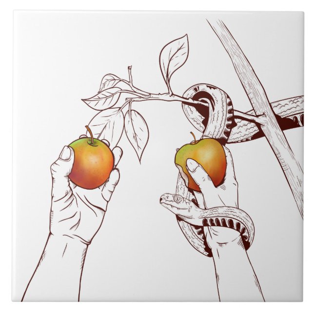 Adam and Eve with the snake Tile (Front)