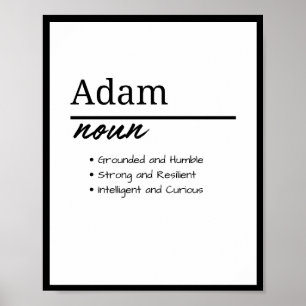 Adam, Boy Personalised Name Definition Poster