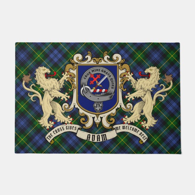 Adam Clan Badge & Tartan  Doormat (Front)