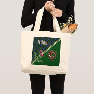 Adam Clan Badge & Tartan Large Tote Bag