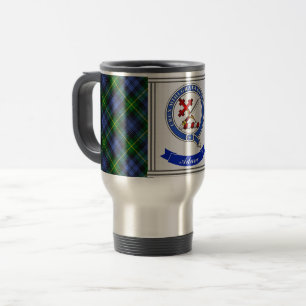 Adam Clan Badge & Tartan Personalised Travel Mug