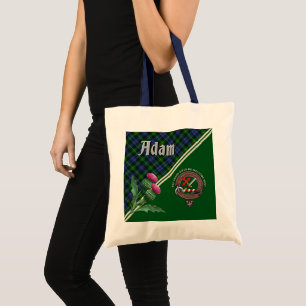 Adam Clan Badge & Tartan Tote Bag