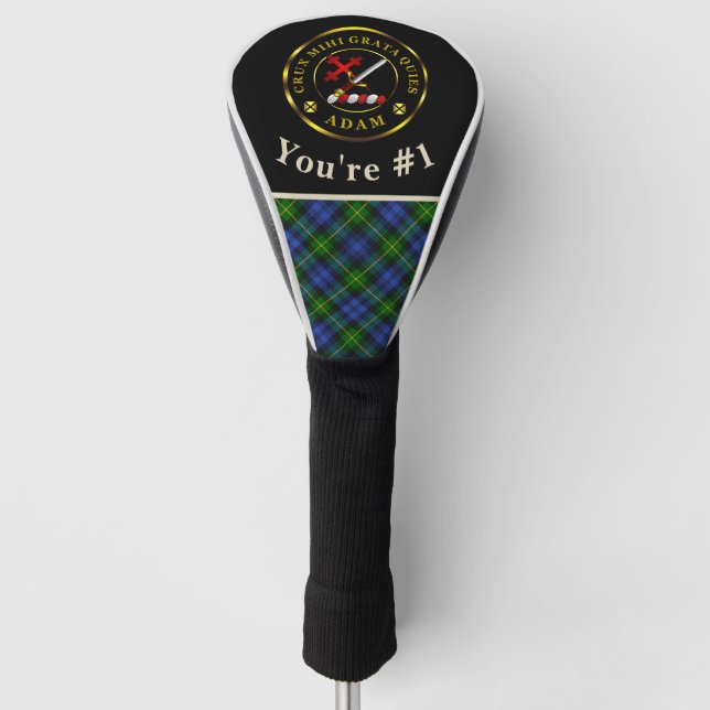 Adam Clan Crest Golf Personalised Head Cover (Front)