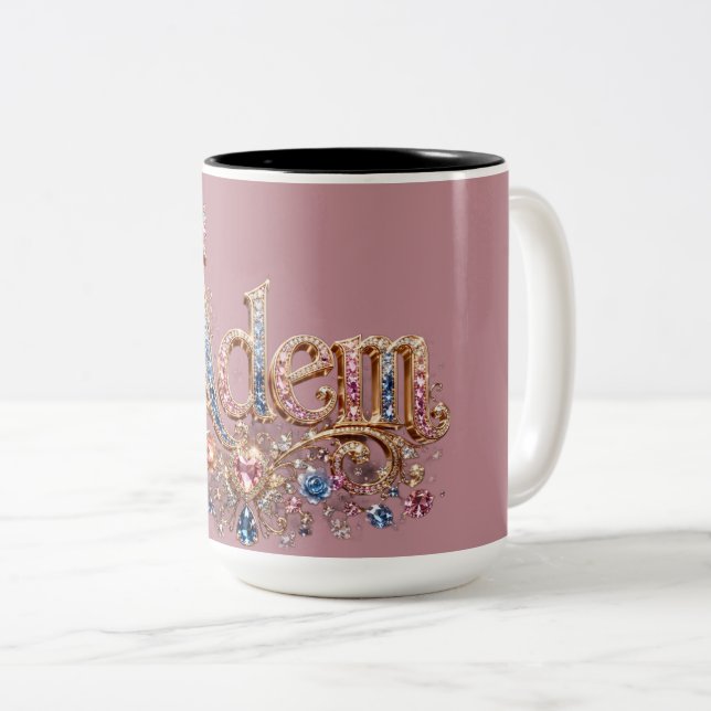 Adam Crown Decorative Wall Clock Two-Tone Coffee Mug (Front Right)