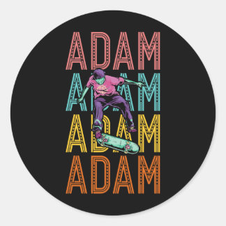 Adam Custom Skateboarding Hob Classic Round Sticker
