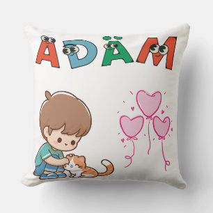 Adam cute name aesthetic design cushion