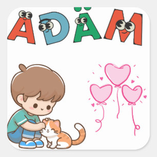 Adam – Cute Name Aesthetic Design Square Sticker