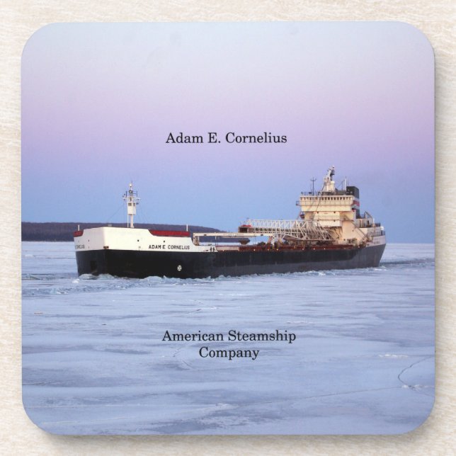 Adam E. Cornelius set of 6 plastic coasters (Front)